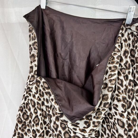 vintage 90s Larry Levine cheetah print chiffon midi skirt sz 10 rockstar indie - Picture 9 of 10